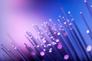 What is the transmission speed of a fiber optic cable?