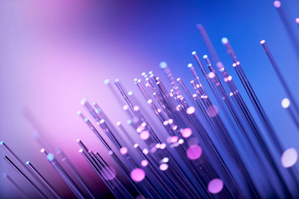 Close-up of a fiber optic cable highlighting high-speed data transmission capabilities